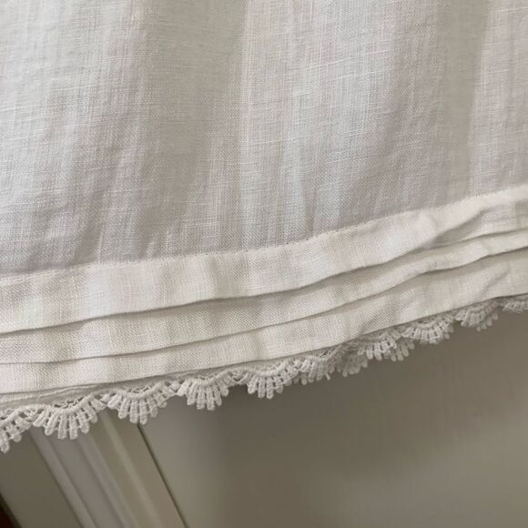 Via Signoria EUC white floral lace trim linen tank top Size medium - Picture 3 of 6